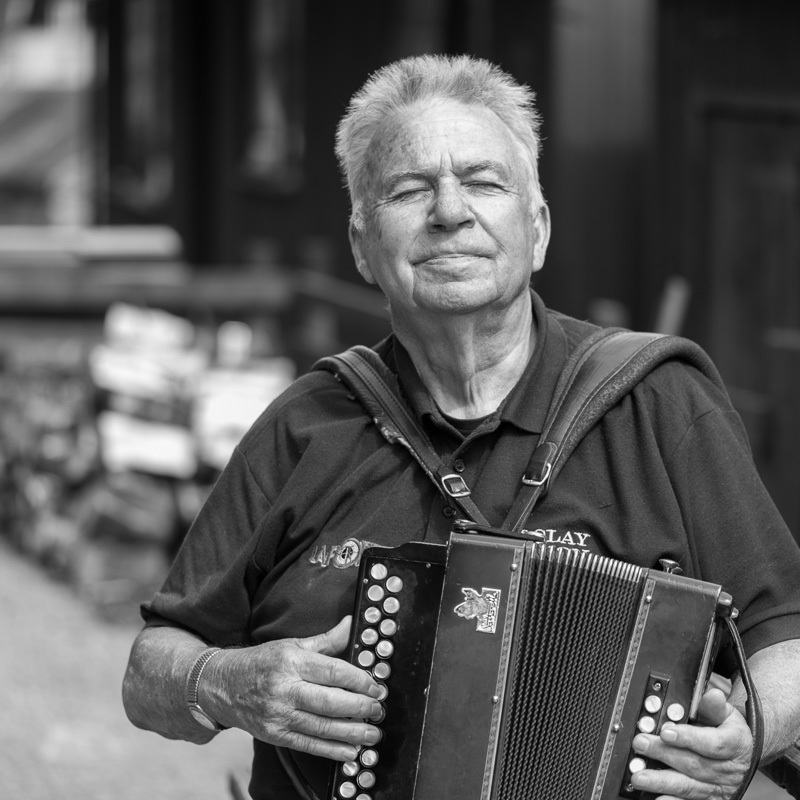 man playing accordion